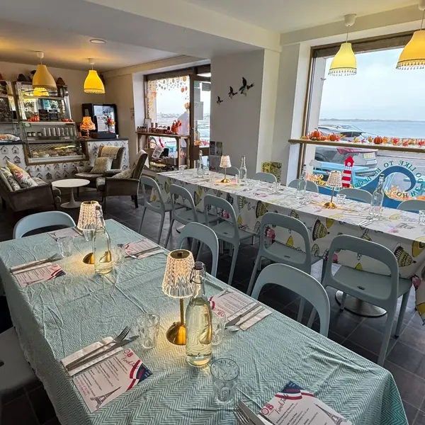 The dining room set for the French Table wine night