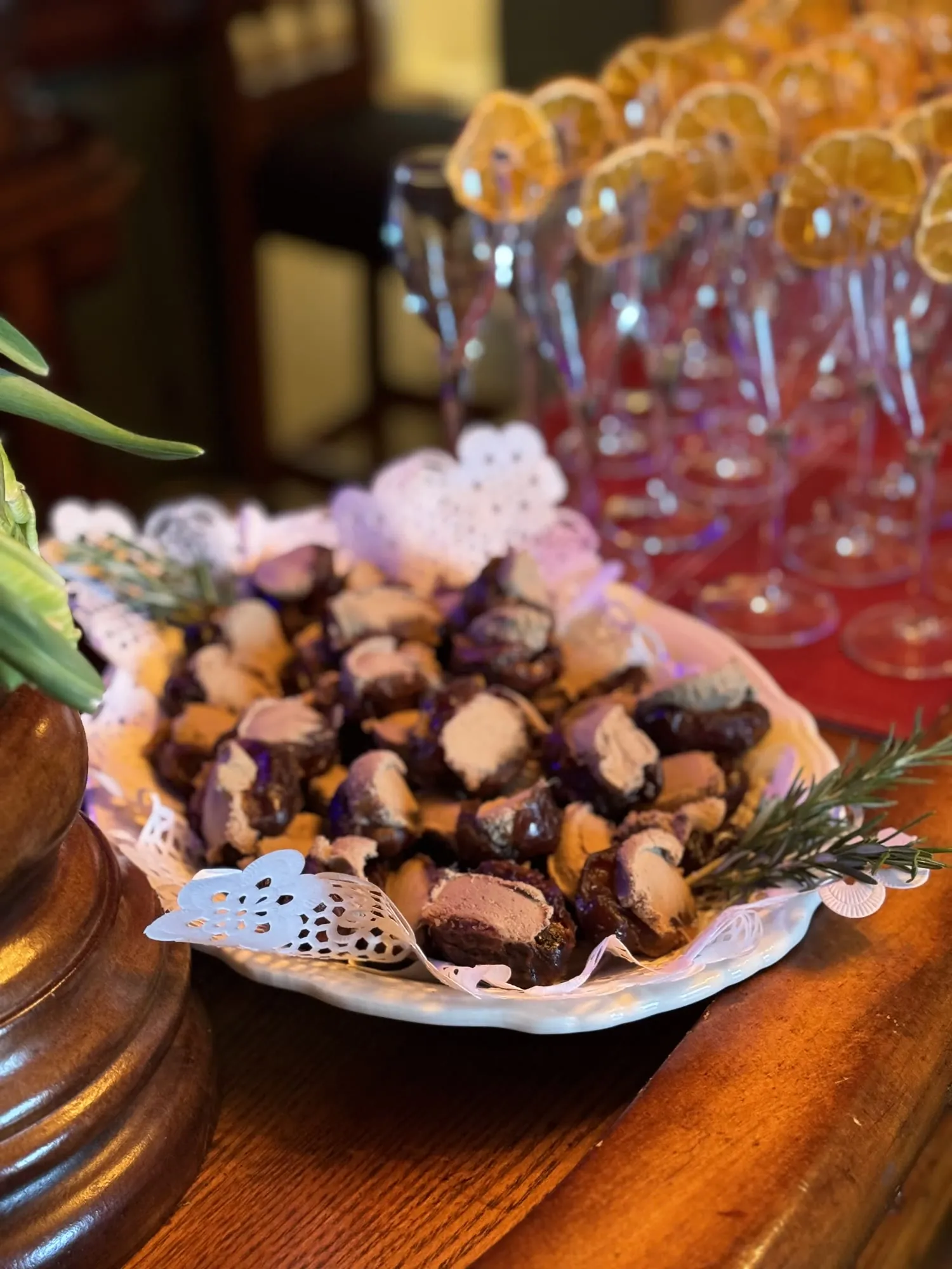 Canapés served at a wine dinner evening
